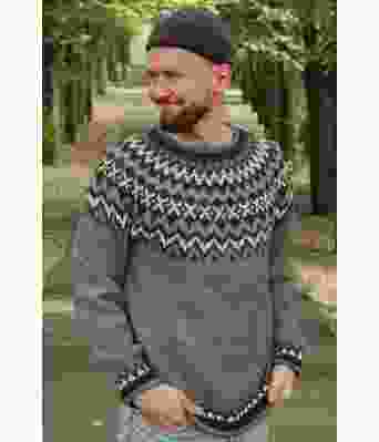 Grå Islandur islandsgenser - Strikkia 2023-022-515A