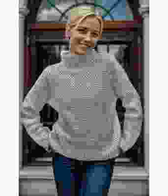 Grå Cozy pearls kosegenser - Strikkia 2023-023-313