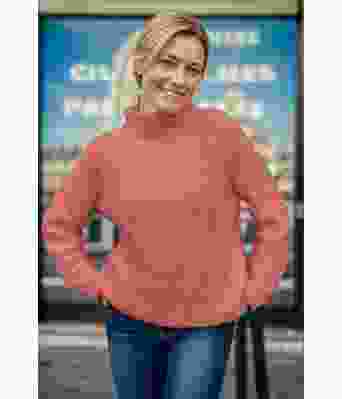 Lakserosa Cozy pearls strikket genser - Strikkia 2023-023-349