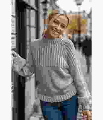 Grå Winonagenser med raglan - Strikkia 2023-024-313