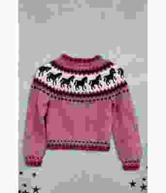 Rosa hestegenser til barn - Strikkia 2023-027-561566