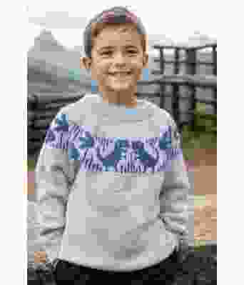 Lyseblå dinosaurgenser - Strikkia 2024-004-520523