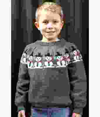 Snømanngenseren til barn - Strikkia 2024-027