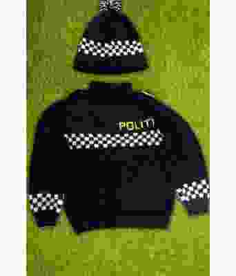 Politigenser med lue til barn - Strikkia 2024-033 