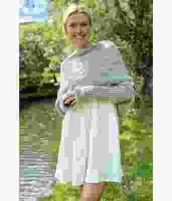 Grått Eyelet sweater scarf - Strikkia 2024-035-313B