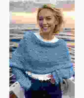 Blått Eyelet sweater scarf - Strikkia 2024-035-323