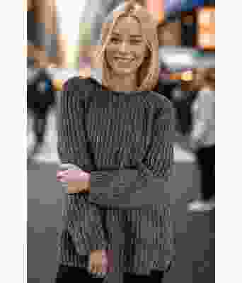 Mørkegrå Easygoing sweater - Strikkia 2024-036-315