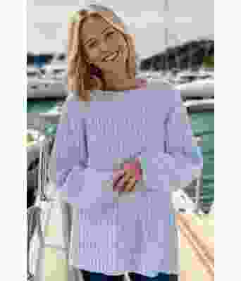 Lyseblå Easygoing sweater - Strikkia 2024-036-320