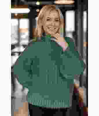 Jadegrønn big and cozy brioche genser - Strikkia 2024-037-336