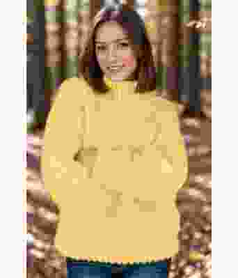 Gul big and cozy brioche sweater - Strikkia 2024-037-340