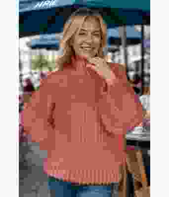 Lakserosa big and cozy brioche sweater - Strikkia 2024-037-349