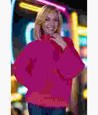 Cerise Big and cozy brioche sweater - Strikkia 2024-037-362