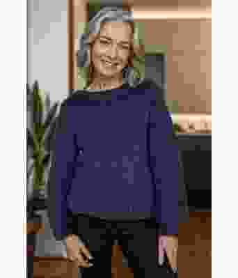 Mørkeblå Scarlett sweater - Strikkia 2024-041-324A