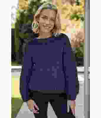 Mørkt blå Scarlett sweater - Strikkia 2024-041-324B