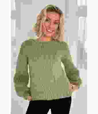 Scarlett sweater mosegrønn - Strikkia 2024-041-334