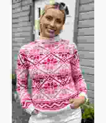 Pink nordic rose sweater - Strikkia 2024-043