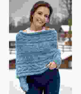 Leafy sweater scarf i lys jeansblå - Strikkia 2024-052-326