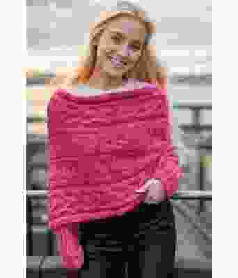 Cerise Leafy sweater scarf - Strikkia 2024-052-362