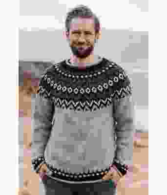 Lysegrå riddarigenser med mørkegrått mønster DN0009