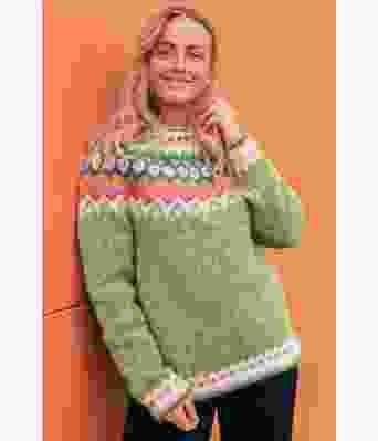 Fargerik vårgrønn riddarigenser LL0011