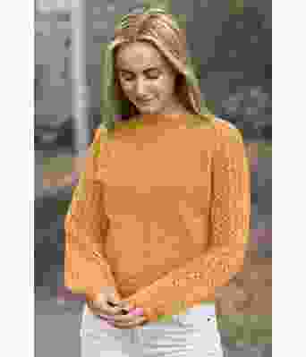 Okergul Perlepuffgenser - Strikkose 001-345