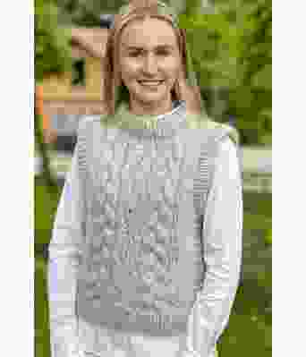 Perlegrå Blix vest - Strikkose 002-312B