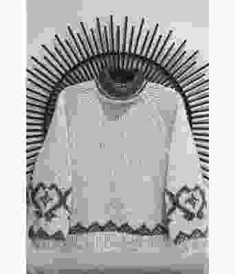 Lysegrå Oldemorgenser - Strikkose 004-4011