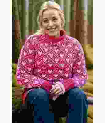 Rød Svartulvgenser med rosa mønster - SUVG0005