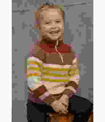 Terkla stripete strikkegenser med glidelås i halsen - Viking 1825-06