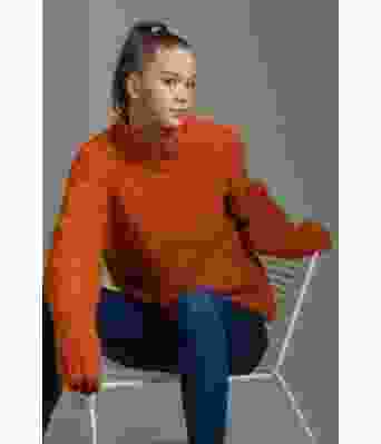 Tia strikkegenser i mohairull med hoy hals - Viking 2201-03