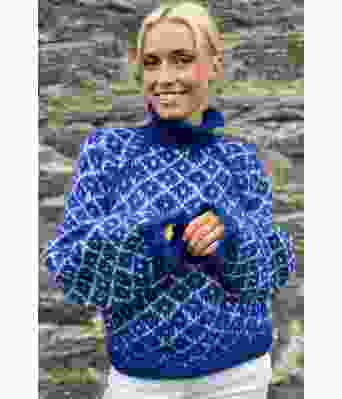 Blå Diamande jumper - TinaAStrikk TA001-525B
