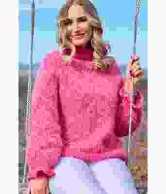 Cerise Diamande jumper - TinaAStrikk TA001-563