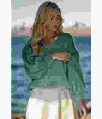 Mørk jadegrønn Tynn Mira genser - TL0015-BF47941 