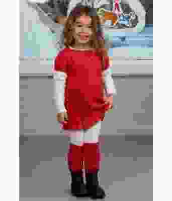 Tornerose rød tunika og leggvarmere - Viking 2110-11