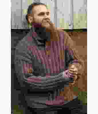 Trygg strikkegenser med knapper i halsen til herre - Viking 2107-09