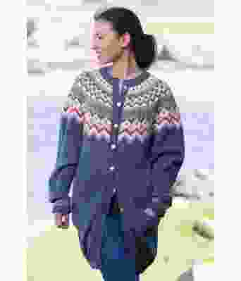 Vang lang strikkejakke til dame - Viking 1708-15