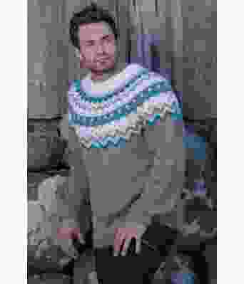 Vang strikkegenser med rundfelling til mann - Viking 1708-14