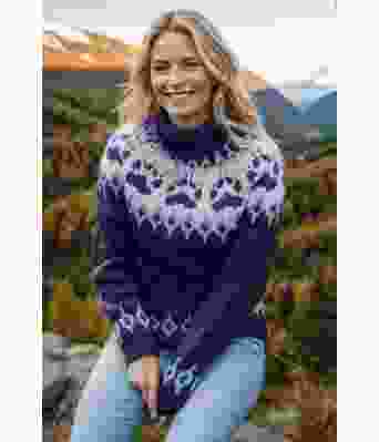 Marineblå villmarksgenser - Linka Neumann design VGHG0003