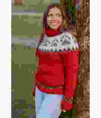 Rød villmarksgenser med grå poter - VGHG0013 Linka Neumann design