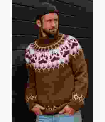 Kobberbrun villmarksgenser med roserøde poter - Linka Neumann design VGHG0024