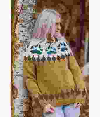 Korngul Villmarksgenser med turkis poter - Linka Neumann design VGHG0031