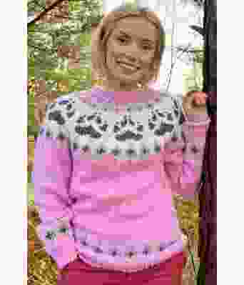 Rosa villmarksgenser med grått mønster - Linka Neumann design VGHG0038