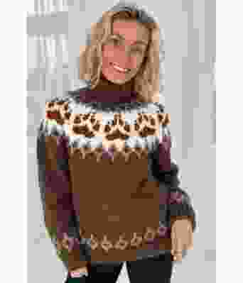 Villmarksgenseren i brunt merinogarn - Linka Neumann design VGS0001C