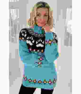 Villmarksgenseren i turkis merinogarn - Linka Neumann design VGS0002C