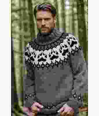 Mørkegrå villmarksgenser med svarte poter - Linka Neumann design VGS0004