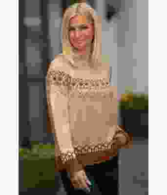 Linn genser i beige og brun - Viking 1917-09G