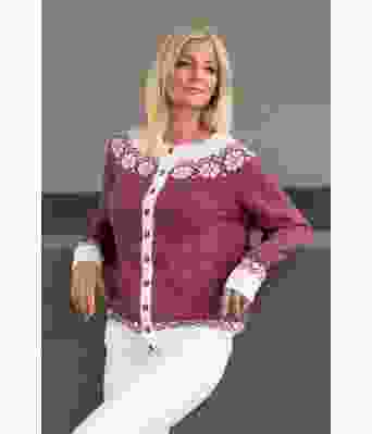 Lydia jakke Lys burgunder / Hvit - Viking 1917-3