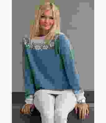 Lydia genser Blå / Hvit - Viking 1917-4