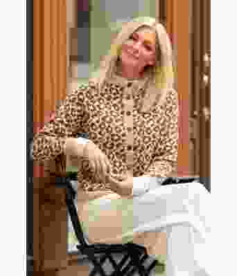 Leopard mønstret strikkejakke - Viking 1917-5