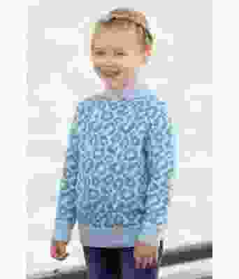 Leopard mønsterete strikkegenser blå - Viking 1918-09B